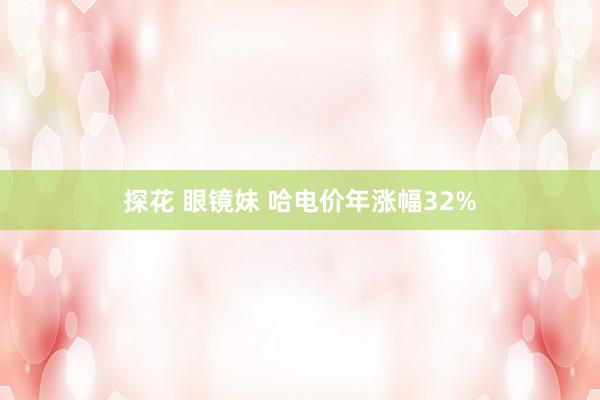 探花 眼镜妹 哈电价年涨幅32%