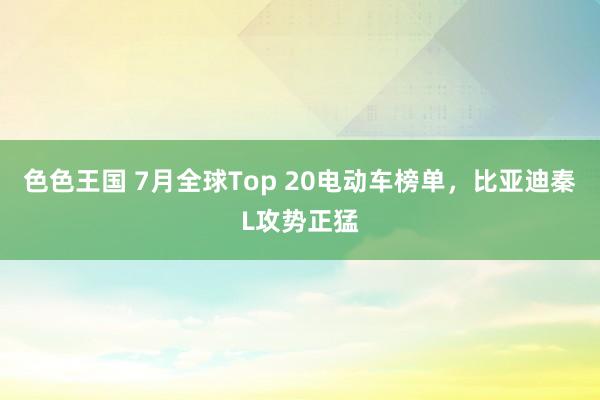 色色王国 7月全球Top 20电动车榜单，比亚迪秦L攻势正猛