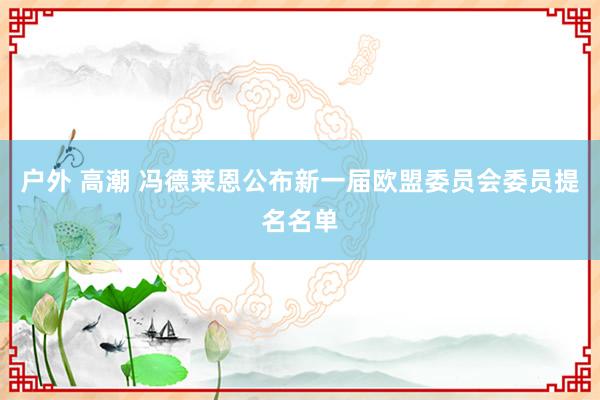 户外 高潮 冯德莱恩公布新一届欧盟委员会委员提名名单