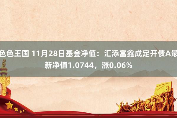 色色王国 11月28日基金净值：汇添富鑫成定开债A最新净值1.0744，涨0.06%