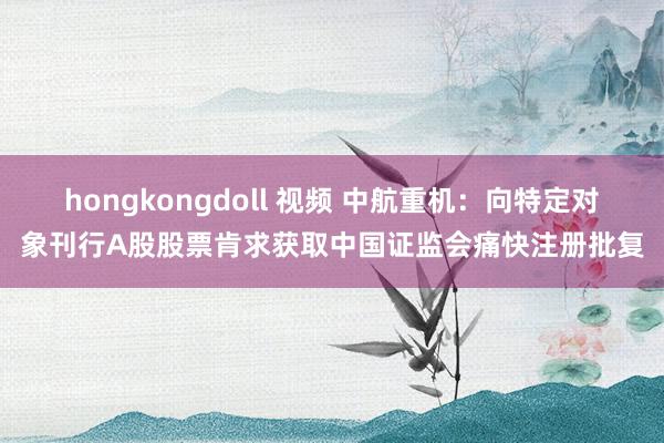 hongkongdoll 视频 中航重机：向特定对象刊行A股股票肯求获取中国证监会痛快注册批复