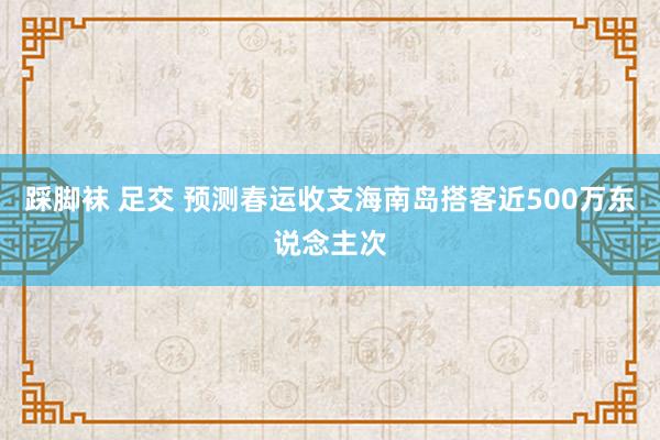 踩脚袜 足交 预测春运收支海南岛搭客近500万东说念主次