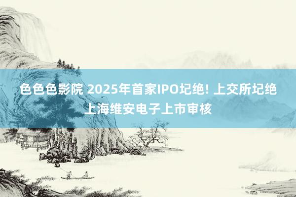 色色色影院 2025年首家IPO圮绝! 上交所圮绝上海维安电子上市审核