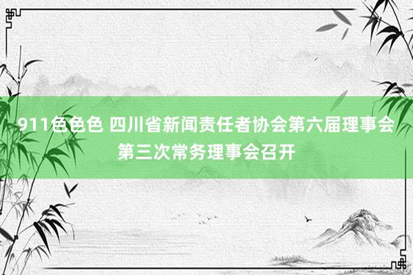 911色色色 四川省新闻责任者协会第六届理事会第三次常务理事会召开