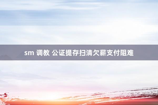 sm 调教 公证提存扫清欠薪支付阻难