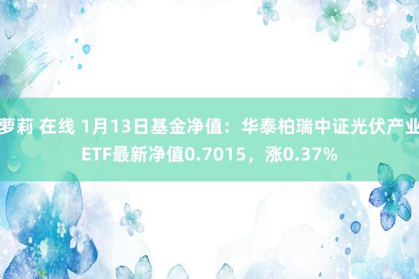 萝莉 在线 1月13日基金净值：华泰柏瑞中证光伏产业ETF最新净值0.7015，涨0.37%