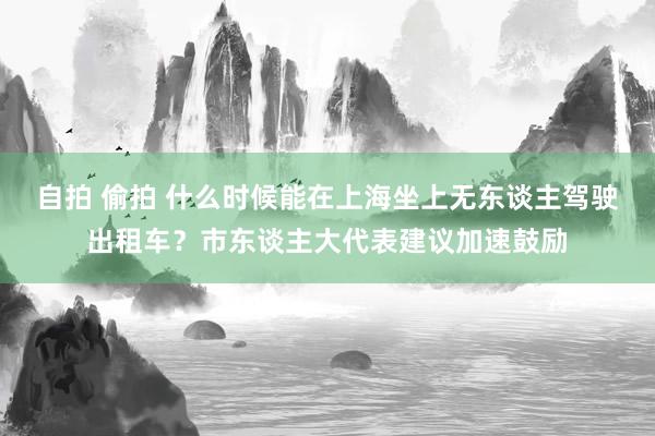 自拍 偷拍 什么时候能在上海坐上无东谈主驾驶出租车？市东谈主大代表建议加速鼓励