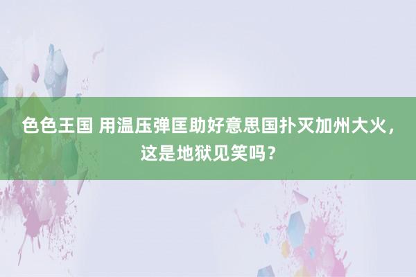 色色王国 用温压弹匡助好意思国扑灭加州大火，这是地狱见笑吗？